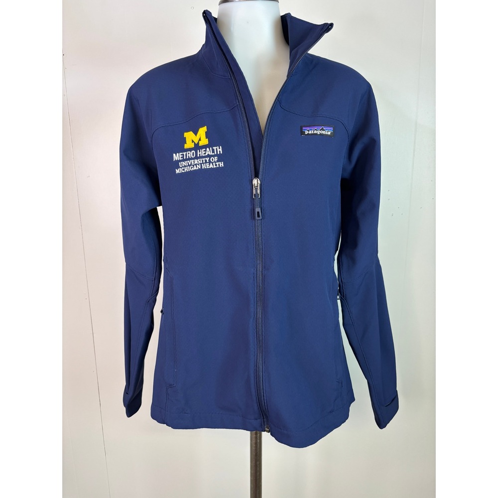 Patagonia Adze Jacket Small Navy Blue Softshell Metro Michigan Health Women